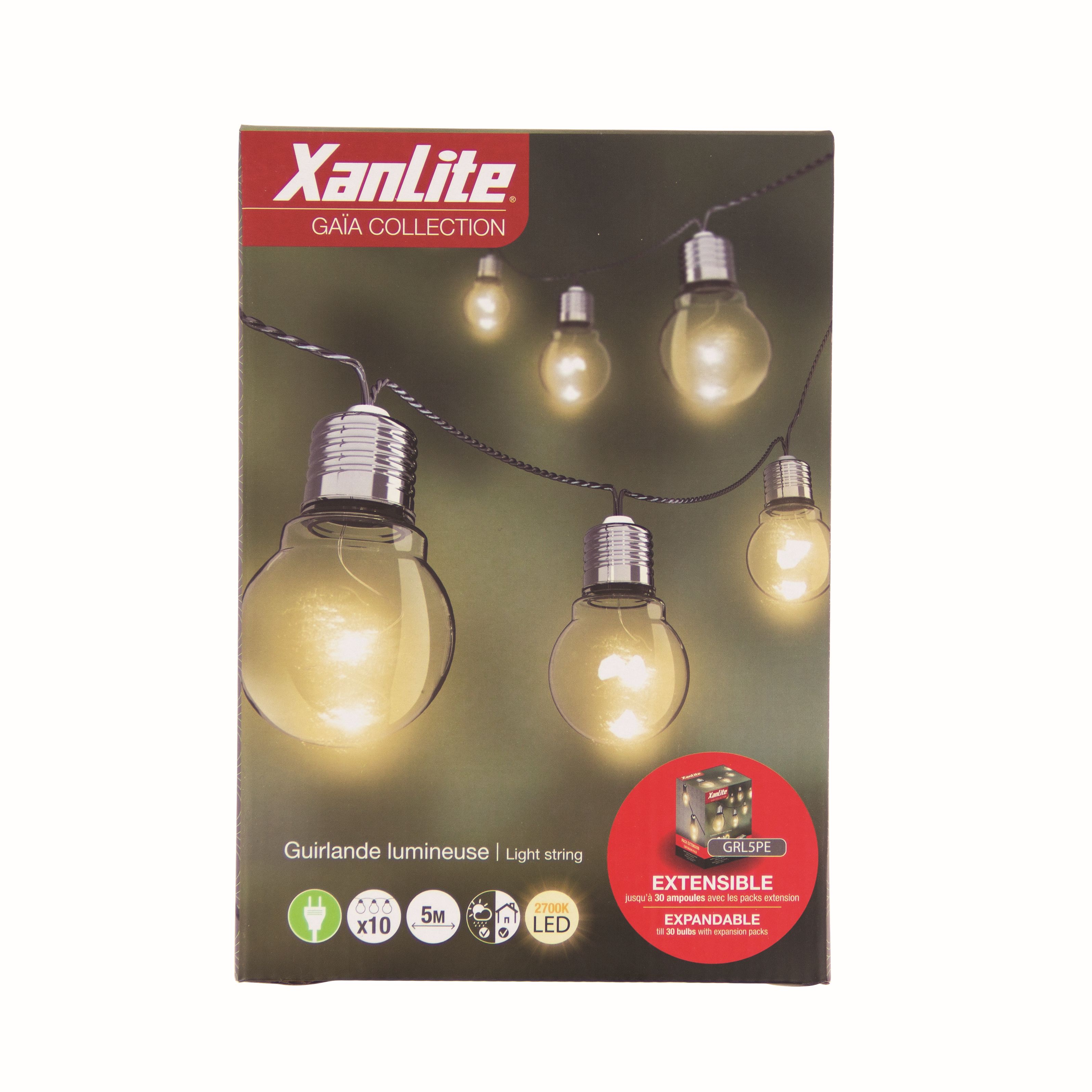 GUIRNALDA EXTERIOR 5M/5 BOMBILLAS LED XANLITE EG-GRL5PT