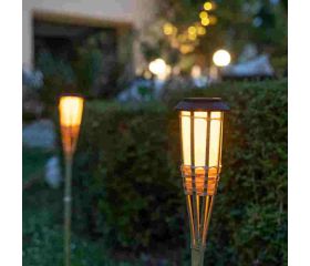 BALIZA SOLAR EFECTO LLAMA BAMBÚ XANLITE EG-SOBABAM