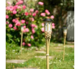 BALIZA SOLAR EFECTO LLAMA BAMBÚ XANLITE EG-SOBABAM