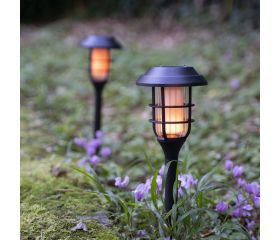 BALIZA SOLAR LED NEGRA IP44 EFEC LLAMA XANLITE EG-SOBAFLAM