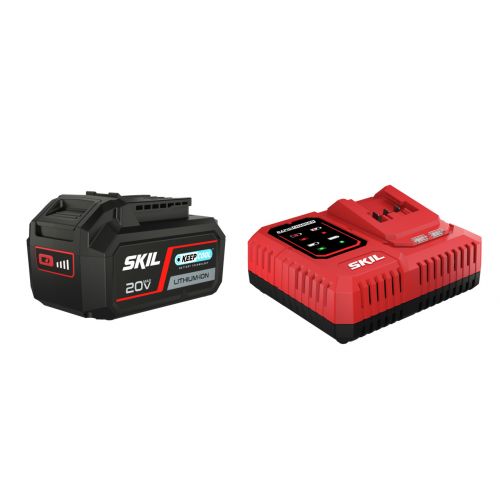 Batería («20V Max» (18 V) 4,0 Ah «Keep Cool» de ion-litio) y cargador «Rapid»