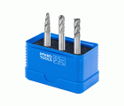 Juego de fresas de metal duro de alto rendimiento 1606 ALU, 3 piezas Ø 6 mm, mango Ø 6 mm, para aluminio/metales no férricos