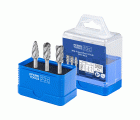 Juego de fresas de metal duro de alto rendimiento 1613 ALU, 3 piezas Ø 12 mm, mango Ø 6 mm, para aluminio/metales no férricos