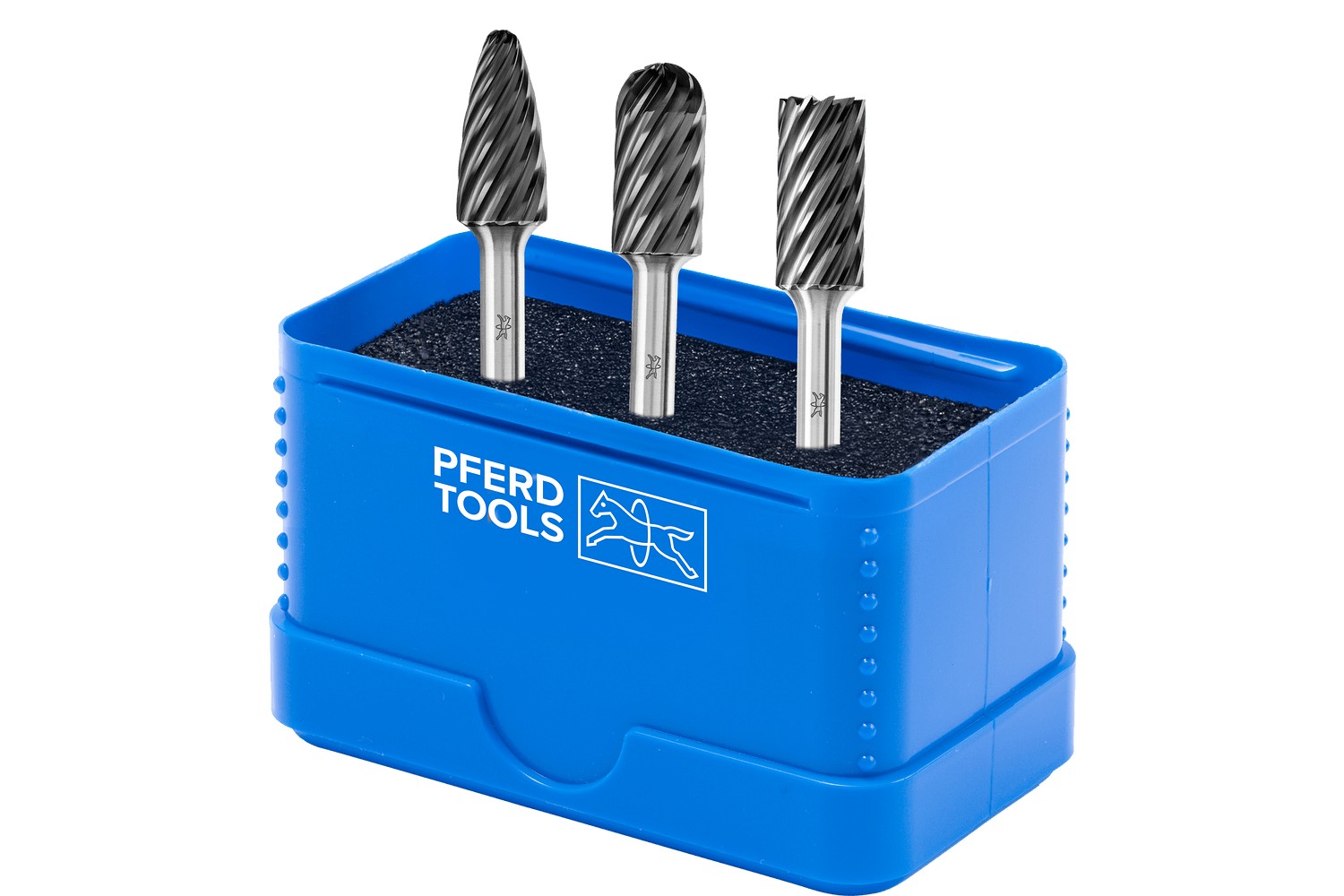 Juego de fresas de metal duro de alto rendimiento 1907 INOX, 3 piezas Ø 12 mm, mango Ø 6 mm, recubrimiento HICOAT para acero inoxidable