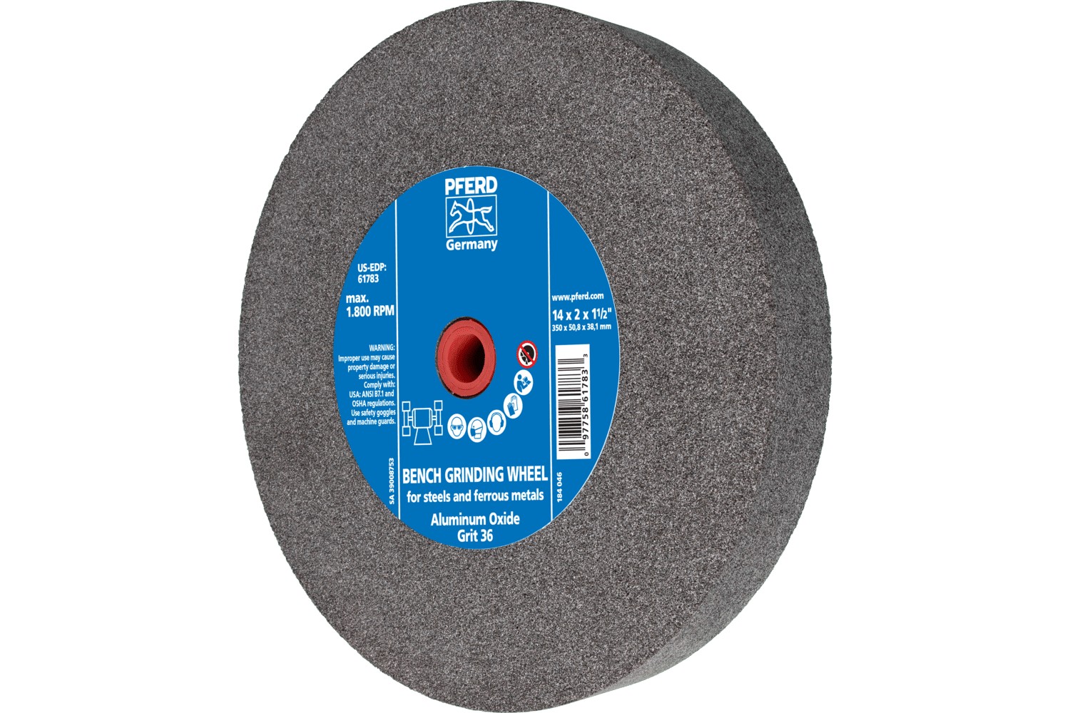 Muela abrasiva Ø 350x50 mm, agujero Ø 76,2 mm A36 para trabajos de desgaste universal