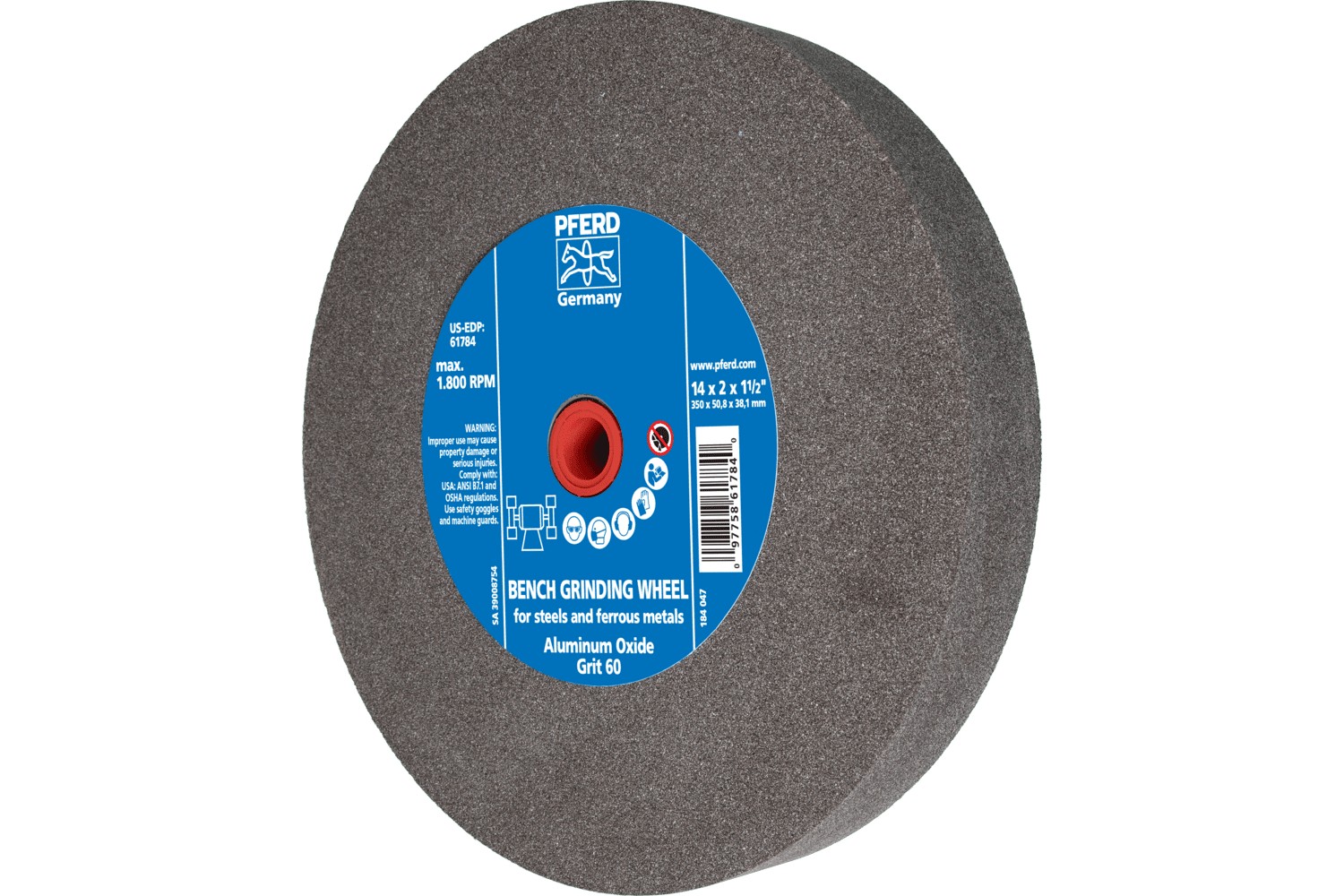 Muela abrasiva Ø 350x50 mm, agujero Ø 76,2 mm A60 para trabajos de desgaste universal