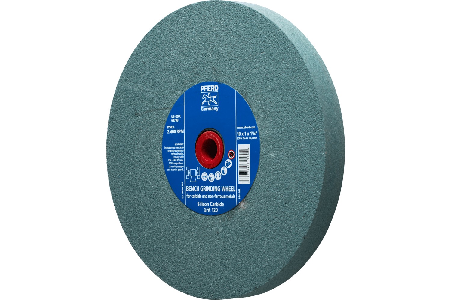 Muela abrasiva Ø 250x25 mm, agujero Ø 51 mm SiC120 para materiales duros, por ejemplo, metal duro