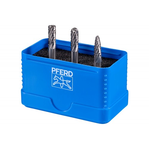 Juego de fresas de metal duro 1505 de 3 piezas, dentado 3 PLUS, Ø 6 mm, mango Ø 6 mm, medio universal, con dentado cruzado