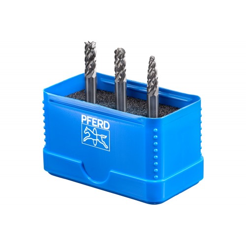 Juego de fresas de metal duro de alto rendimiento 1806 STEEL de 3 piezas, Ø 6 mm mango Ø 6 mm, para acero