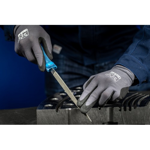 Lima de taller de diamante triangular 200 mm D251 (medio) para materiales duros PRFV/PRFC