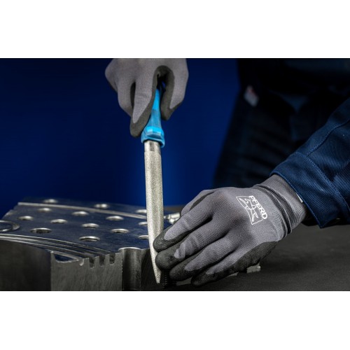 Lima de taller de diamante media caña 100 mm D151 (medio) para materiales duros