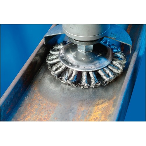Carda cónica COMBITWIST trenzadas KBG Ø 125x15 mm M14, alambre de acero Ø 0,50 mm, amoladora angular