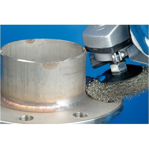 Carda cónica sin trenzar KBU Ø 100x10 mm M14, alambre de acero inoxidable Ø 0,35 mm, amoladora angular