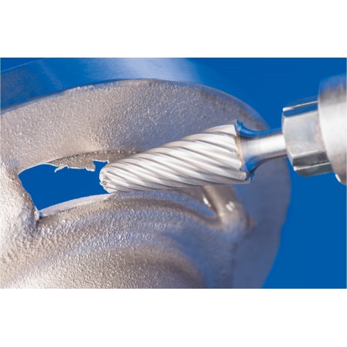 Fresa de metal duro de alto rendimiento INOX forma árbol KEL Ø 12x30 mm, mango Ø 6 mm, HICOAT acero inoxidable