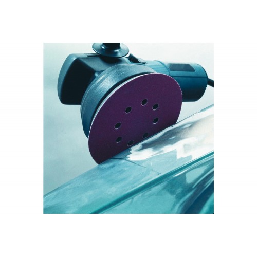 Disco de lija sistema velcro universal de corindón KSS Ø 150 A240 sin orificios de extracción para lijadora orbital