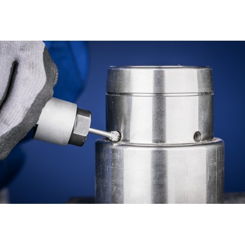 Fresa de metal duro de alto rendimiento INOX esférica KUD Ø 06x05 mm, mango Ø 3 mm, para acero inoxidable