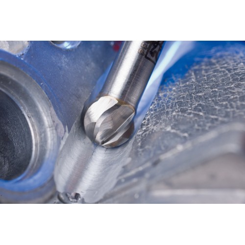 Fresa de metal duro de alto rendimiento ALU esférica KUD Ø 06x05 mm, mango Ø 6 mm, para aluminio/metales no férricos