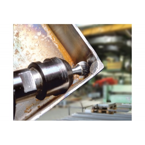 Fresa de metal duro esférica KUD Ø 08x07 mm, mango Ø 6 mm, Z4 semifino universal