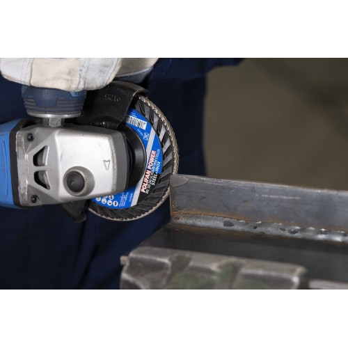 Disco de láminas lijadoras POLIFAN POWER PFC 125x22,23 mm cónico Z40, línea rendimiento SG TRIM STEELOX acero/acero inoxidable