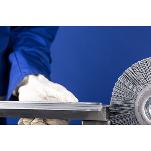 Carda redonda ancha, sin trenzar RBU Ø 150x25x agujero variable filamento de SiC Ø 0,55 mm grano 120 amoladora