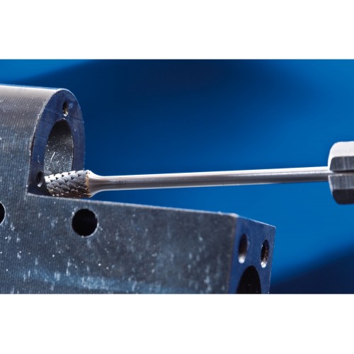 Fresa de metal duro forma árbol RBF Ø 06x13 mm, mango Ø 3x75 mm, Z3P medio universal, con dentado cruzado