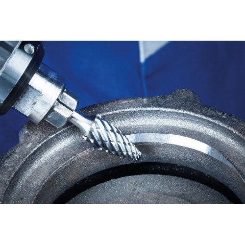 Fresa de metal duro de alto rendimiento CAST forma árbol RBF Ø 10x20 mm, mango Ø 6 mm, para hierro fundido
