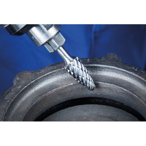 Fresa de metal duro de alto rendimiento CAST forma árbol RBF Ø 10x20 mm, mango Ø 6 mm, para hierro fundido