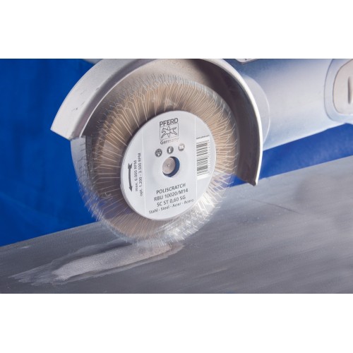 Carda redonda POLISCRATCH, sin trenzar RBU Ø 100x20 mm M14 alambre de acero Ø 0,60 amoladora angular