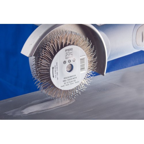 Carda redonda POLISCRATCH, sin trenzar RBU Ø 100x20 mm M14 alambre de acero Ø 0,60 amoladora angular