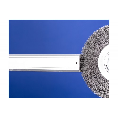 Carda redonda POS ancha, sin trenzar RBU Ø 150x25x agujero variable alambre de acero inoxidable Ø 0,30 amoladora