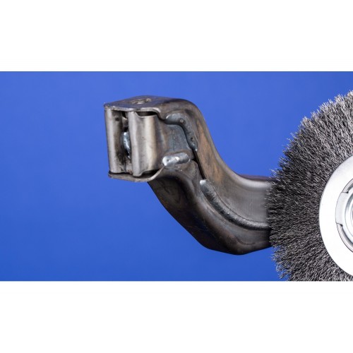 Carda redonda POS ancha, sin trenzar RBU Ø 150x25x agujero variable alambre de acero inoxidable Ø 0,30 amoladora