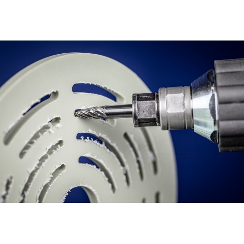 Fresa de metal duro de alto rendimiento ALLROUND ojival SPG Ø 08x20 mm, mango Ø 6 mm, basto universal