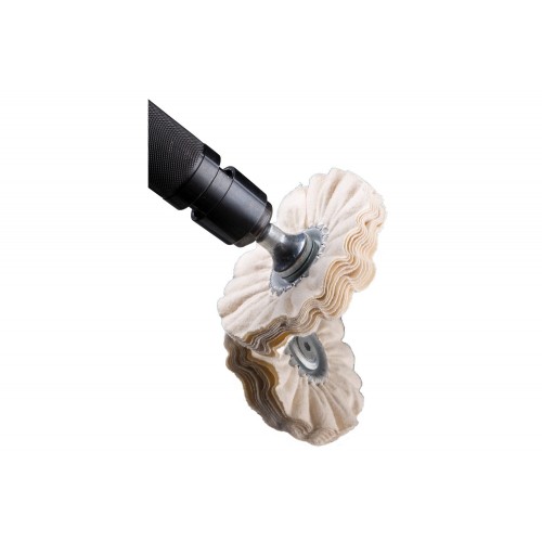 Disco de paño TR franela Ø 80x10 mm agujero Ø 10 mm para pulido espejo y abrillantado con pasta de pulir