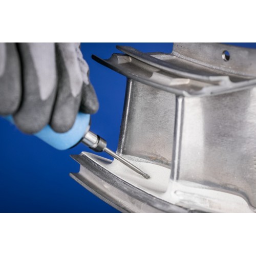 Fresa de metal duro forma de gota TRE Ø 03x07 mm, mango Ø 3x75 mm, Z3P medio universal, dentado cruzado