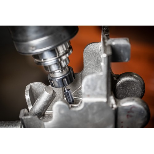 Fresa de metal duro de alto rendimiento INOX forma cilíndrica redonda WRC Ø 12x25 mm, mango Ø 6 mm, HICOAT acero inoxidable