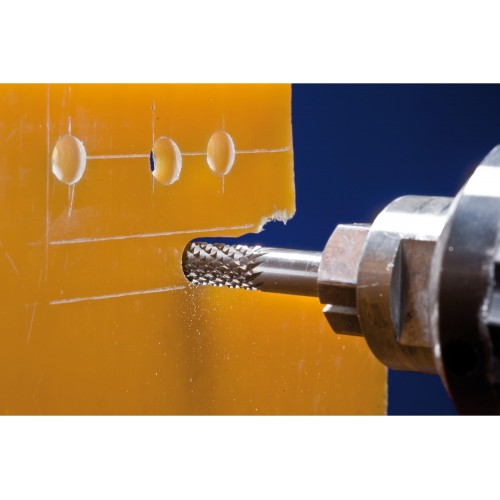 Fresa de metal duro cilíndrica ZYA Ø 06x25 mm, mango Ø 6 mm, FVK BS para plásticos (PRFV/PRFC)