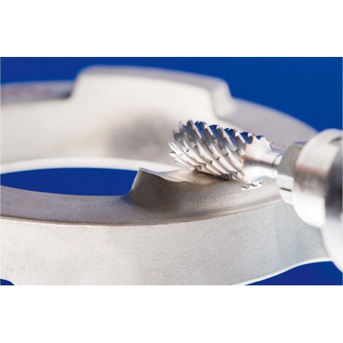 Fresa de metal duro de alto rendimiento STEEL forma cilíndrica ZYAS frontal Ø 12x25 mm, mango Ø 6 mm, HICOAT acero
