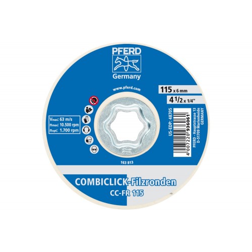 Discos de fieltro COMBICLICK CC-FR Ø 115 mm para prepulido y pulido espejo con amoladora angular