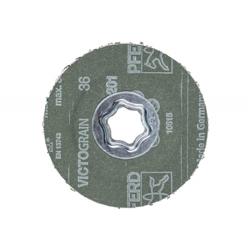 Disco de lija COMBICLICK Ø 100 mm VICTOGRAIN 36, máximo rendimiento en acero