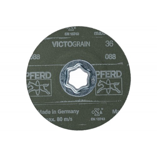 Disco de lija COMBICLICK Ø 115 mm VICTOGRAIN 36, máximo rendimiento en acero