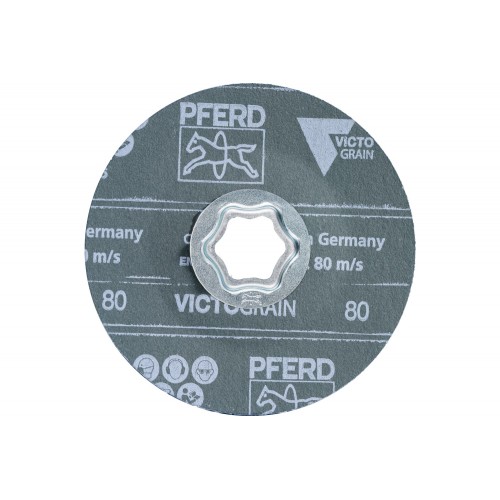 Disco de lija COMBICLICK Ø 115 mm VICTOGRAIN 80, máximo rendimiento en acero