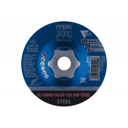 Disco de desbaste CC-GRIND-SOLID 150x22,23 mm COARSE línea especial SGP STEEL para acero