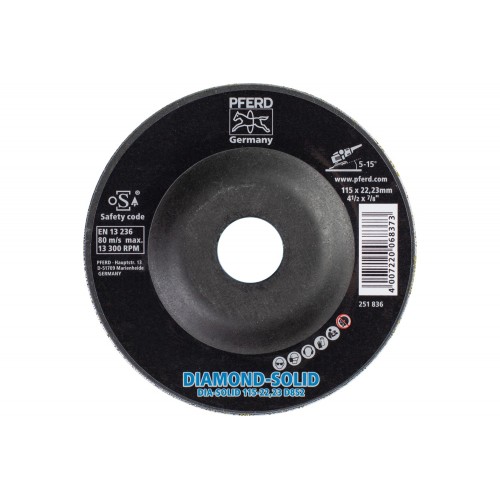 CC-GRIND-SOLID DIAMOND 115x22,23 mm D852 (muy basto) para el mecanizado de materiales duros