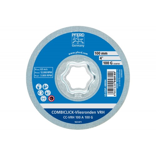 Disco de vellón duro COMBICLICK CC Ø 100 mm A100G para el lijado fino y de acabado con amoladora angular