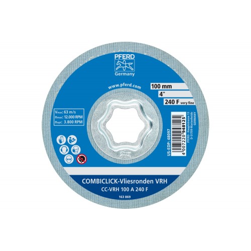 Disco de vellón duro COMBICLICK CC Ø 100 mm A240F para el lijado fino y de acabado con amoladora angular