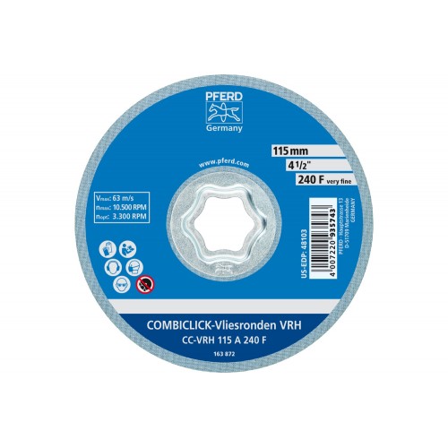 Disco de vellón duro COMBICLICK CC Ø 115 mm A240F para el lijado fino y de acabado con amoladora angular