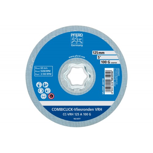 Disco de vellón duro COMBICLICK CC Ø 125 mm A100G para el lijado fino y de acabado con amoladora angular