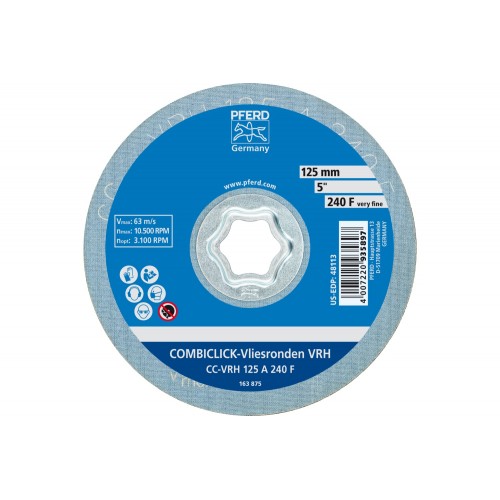 Disco de vellón duro COMBICLICK CC Ø 125 mm A240F para el lijado fino y de acabado con amoladora angular