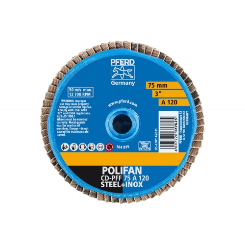Mini-POLIFAN COMBIDISC, corindón CD Ø 75 mm A120 para aplicaciones universales