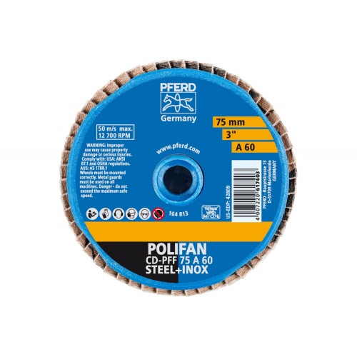 Mini-POLIFAN COMBIDISC, corindón CD Ø 75 mm A60 para aplicaciones universales